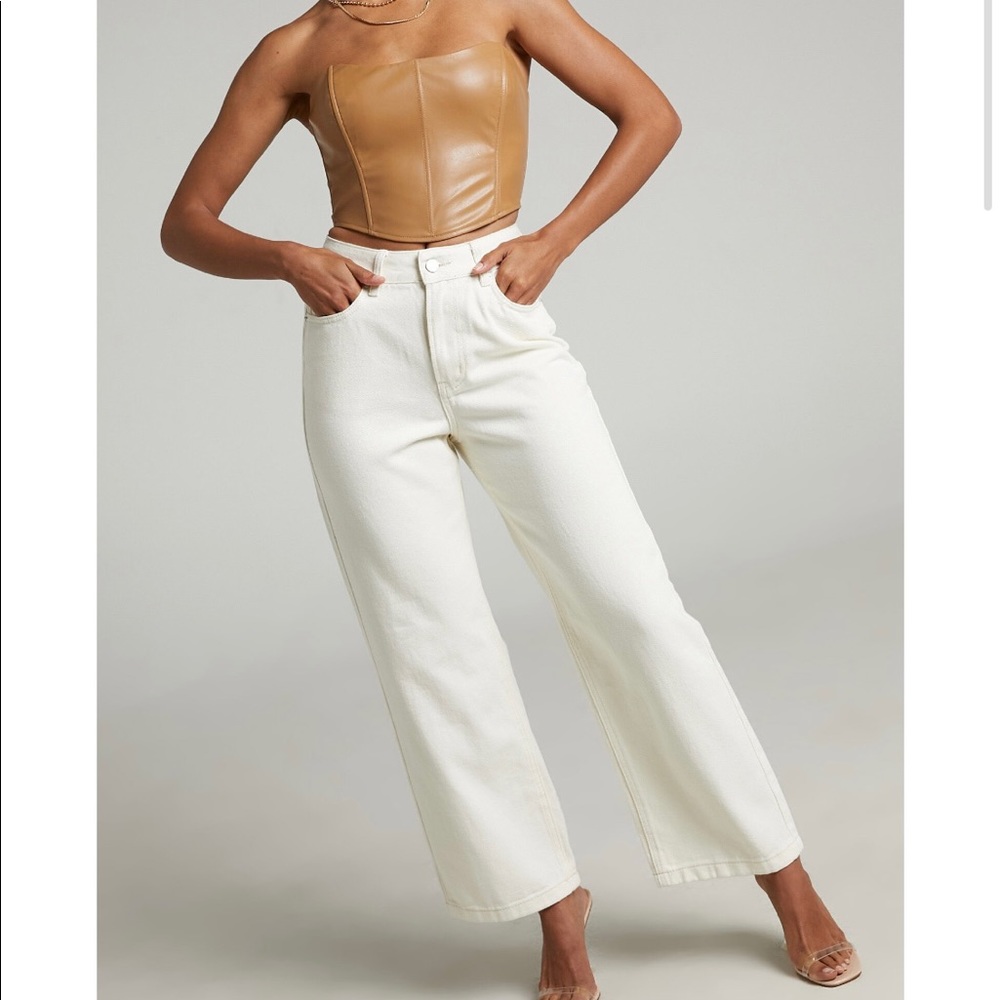 Showpo wide leg white jeans